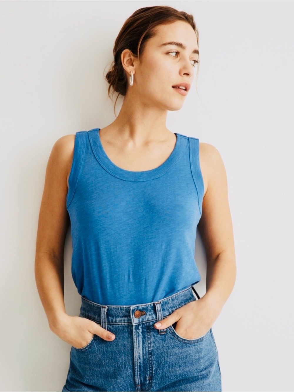 Madewell Whisper Cotton Scoopneck Tank Top, EUC!